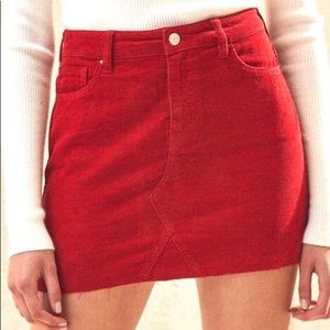 Pacsun Red Vintage Corduroy Skirt